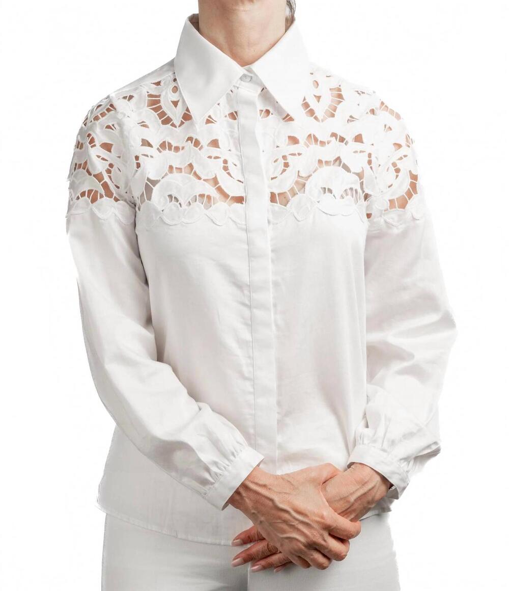 NEW MARIE MERCIE cintia button down blouse in white